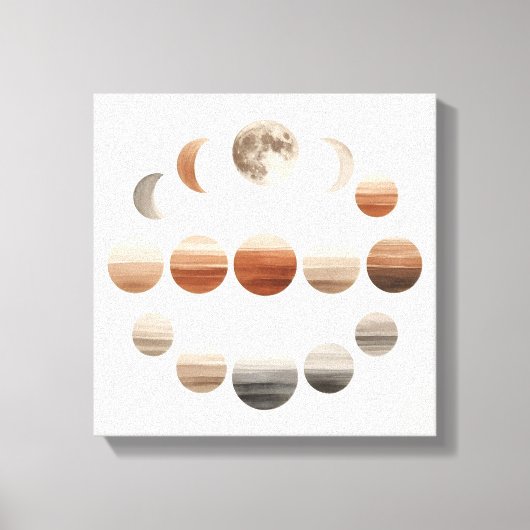 Toile Œuvre d'art Japandi sur les phases lunaires pour l (Recto)