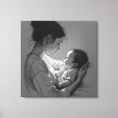Toile Œuvre d'art Mère & Bébé (Recto)