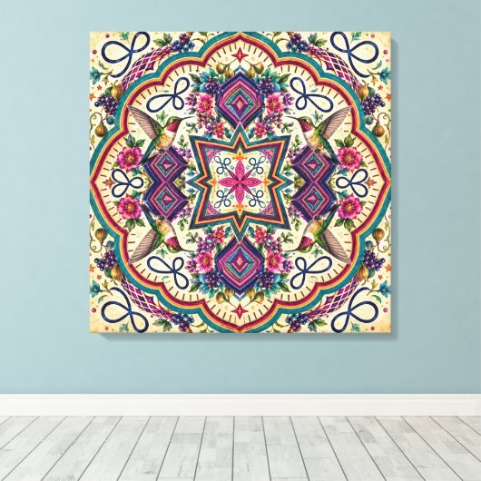 Toile Œuvre d'art murale boho folk (Insitu (Plancher de Bois))