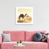 Toile Œuvre d'art murale chameau et pyramides (Insitu(Salon))
