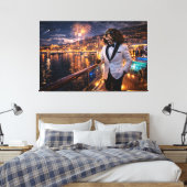 Toile Œuvre d'art murale Cockapoo de luxe – Nuit à Monac (Insitu(Chambre))