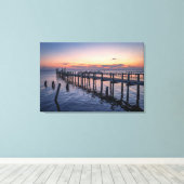 Toile Œuvre d'art murale côtière – Coucher de soleil ser (Insitu (Plancher de Bois))