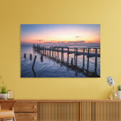 Toile Œuvre d'art murale côtière – Coucher de soleil ser (Insitu(Salon))