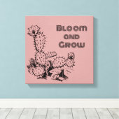 Toile Œuvre d'art murale de cactus du désert Boho rose (Insitu (Plancher de Bois))