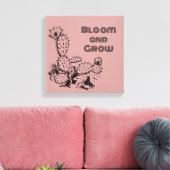 Toile Œuvre d'art murale de cactus du désert Boho rose (Insitu(Salon))