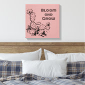 Toile Œuvre d'art murale de cactus du désert Boho rose (Insitu(Chambre))