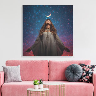 Toile Œuvre d'art murale de femme boho spirituelle Boh