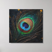 Toile Œuvre d'art murale de plume de paon – Nature bohèm (Recto)