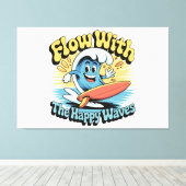 Toile Œuvre d'art murale Flow With The Happy Waves (Insitu (Plancher de Bois))