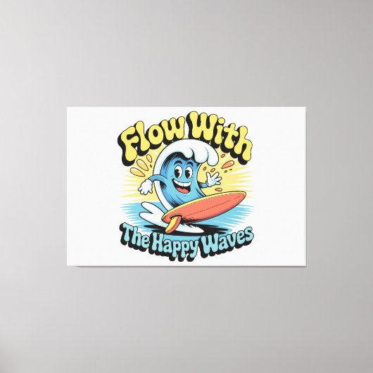 Toile Œuvre d'art murale Flow With The Happy Waves (Recto)