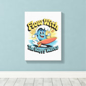 Toile Œuvre d'art murale Flow With The Happy Waves (Insitu (Plancher de Bois))