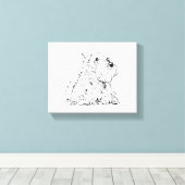 Toile Œuvre d'art murale Schnauzer miniature – Minimalis (Insitu (Plancher de Bois))