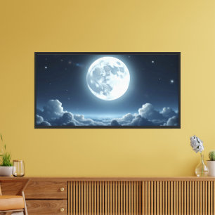 Toile Œuvre d'art murale sous la lumière de la lune – Nu