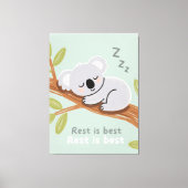 Toile Œuvre d'art pour nurserie calme Koala Endormi (Recto)