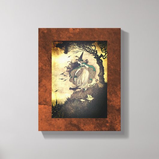 Toile Œuvre d'art sorcière pour mur (Recto)