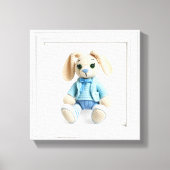 Toile Œuvre d'art Wonder Wall Lapin élégant en bleu (Recto)