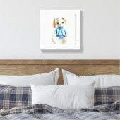 Toile Œuvre d'art Wonder Wall Lapin élégant en bleu (Insitu(Chambre))
