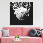 Toile Oeuvre de basketball noir et blanc (Insitu(Salon))