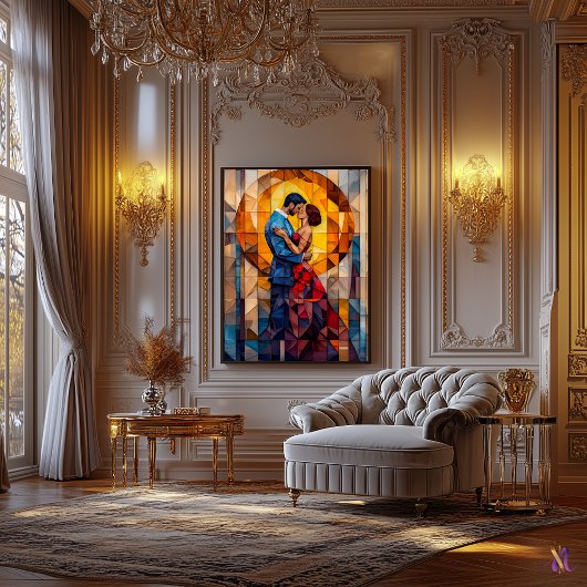 Toile Oeuvre De Mosaïque En Verre Baisé