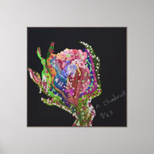 Toile Oeuvre d'impression florale (Recto)