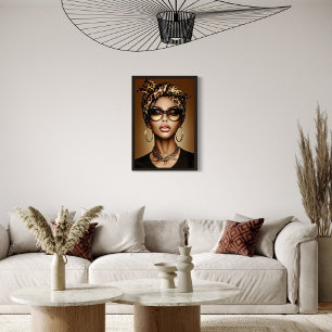 Toile Oeuvre d'une femme afro-américaine de portrait