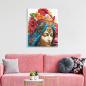 Toile Oeuvre féminine Divine Colorée (Insitu(Salon))