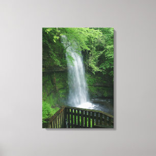 Toile OEuvre murale de chute d'eau tropicale verdoyante
