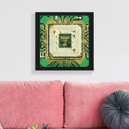 Toile OEuvre murale de puces d'ordinateur (Insitu(Salon))