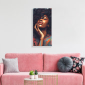 Toile OEuvre murale d'une fille aux cheveux durs et aux  (Insitu(Salon))