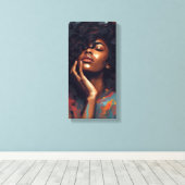 Toile OEuvre murale d'une fille aux cheveux durs et aux  (Insitu (Plancher de Bois))