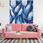 Toile OEuvre murale florale bleue (Insitu(Salon))