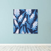 Toile OEuvre murale florale bleue (Insitu (Plancher de Bois))