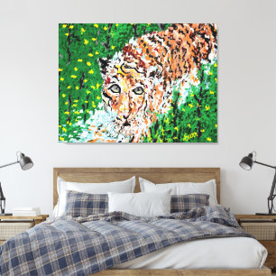 Toile OEuvre murale : Tigre Sur Le Rondage