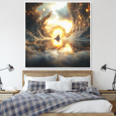 Toile OEuvre numérique futuriste pour espaces modernes (Insitu(Chambre))