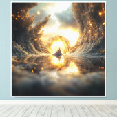 Toile OEuvre numérique futuriste pour espaces modernes (Insitu (Plancher de Bois))