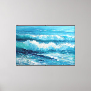 Toile Œuvres d'art abstraites de vagues océaniques