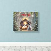 Toile Oh Holy Night : Une Scène De Nativité Intemporelle (Insitu (Plancher de Bois))
