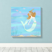 Toile Oh mon, je suis un poisson avec sirène (Insitu (Plancher de Bois))