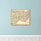 Toile Ohio, Indiana Map par Mitchell (Insitu (Plancher de Bois))