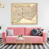 Toile Ohio, Indiana Map par Mitchell (Insitu(Salon))