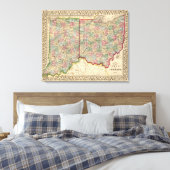 Toile Ohio, Indiana Map par Mitchell (Insitu(Chambre))