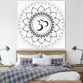Toile Ohm Mandala Om Mandala Blanc & Noir (Insitu(Chambre))