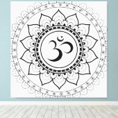 Toile Ohm Mandala Om Mandala Blanc & Noir (Insitu (Plancher de Bois))
