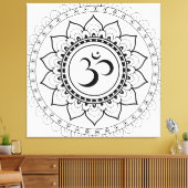 Toile Ohm Mandala Om Mandala Blanc & Noir (Insitu(Salon))