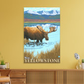 Toile Oie Boire au lac - West Yellowstone, MT (Insitu(Salon))