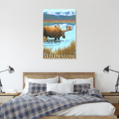 Toile Oie Boire au lac - West Yellowstone, MT (Insitu(Chambre))