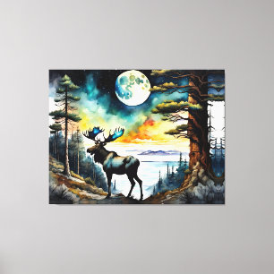Toile Oie d'Alaska sous le clair de lune