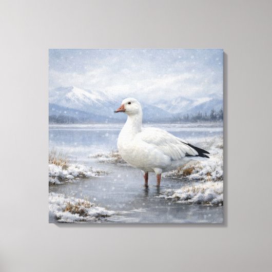 Toile Oie des neiges faune sauvage hiver chute de neige (Recto)