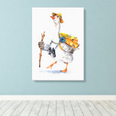 Toile Oie randonnée avec sac à dos et jumelles (Insitu (Plancher de Bois))