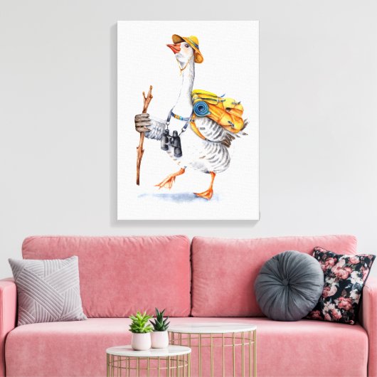 Toile Oie randonnée avec sac à dos et jumelles (Insitu(Salon))